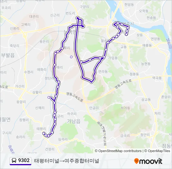 9302 Bus Line Map