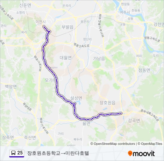 25 bus Line Map