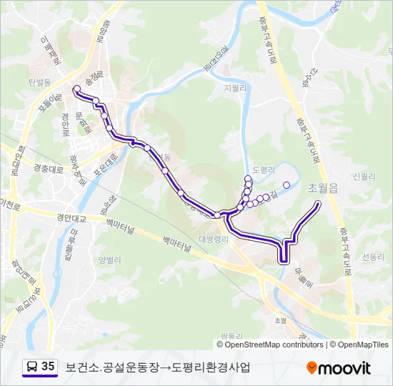 35 버스 노선 지도