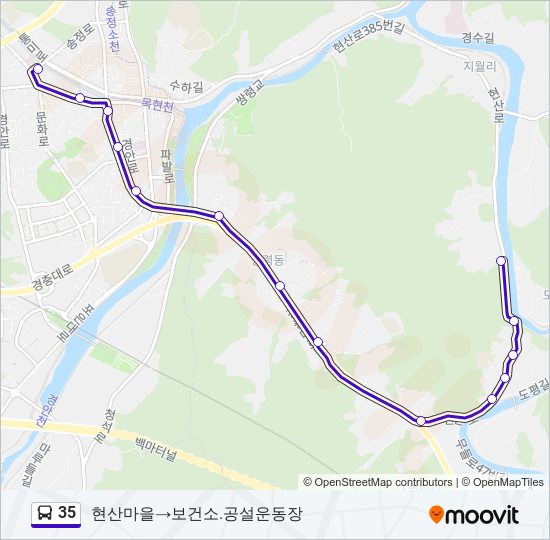 35 bus Line Map