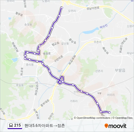 215 Bus Line Map