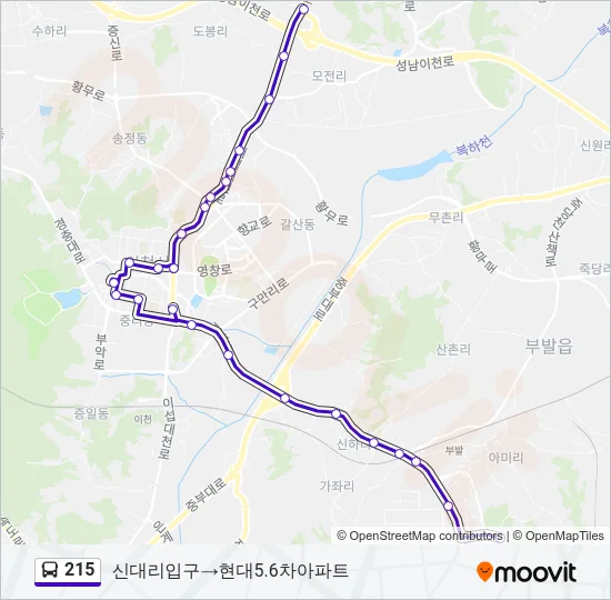 215 Bus Line Map