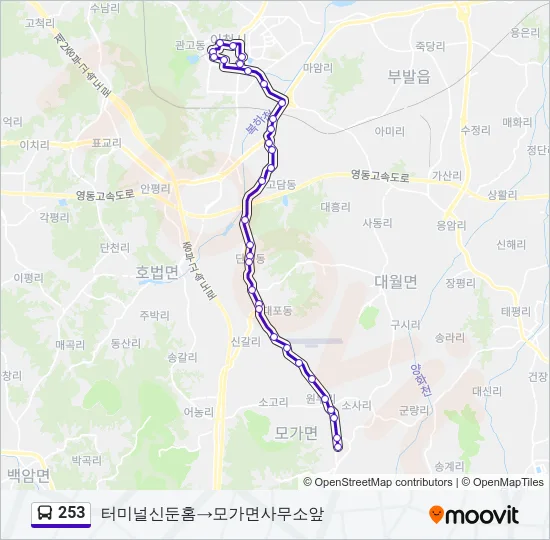 253 Bus Line Map