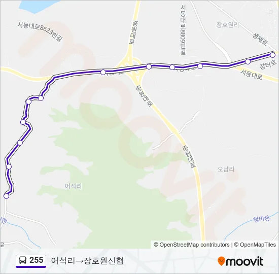 255 Bus Line Map