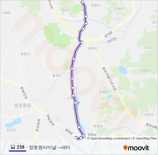 258 Bus Line Map
