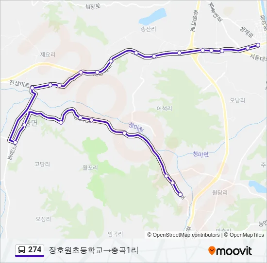 274 Bus Line Map