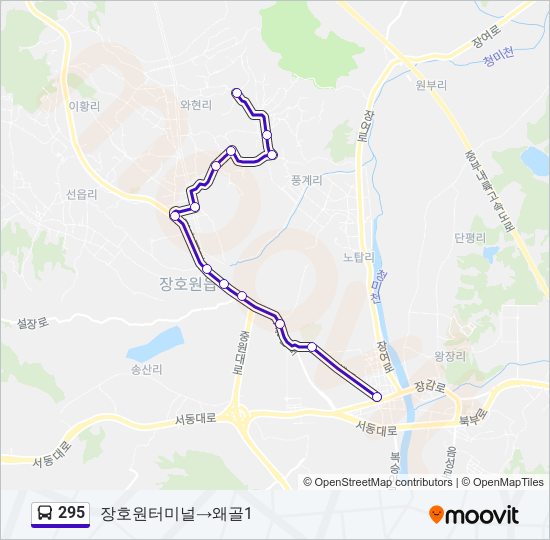 295 bus Line Map