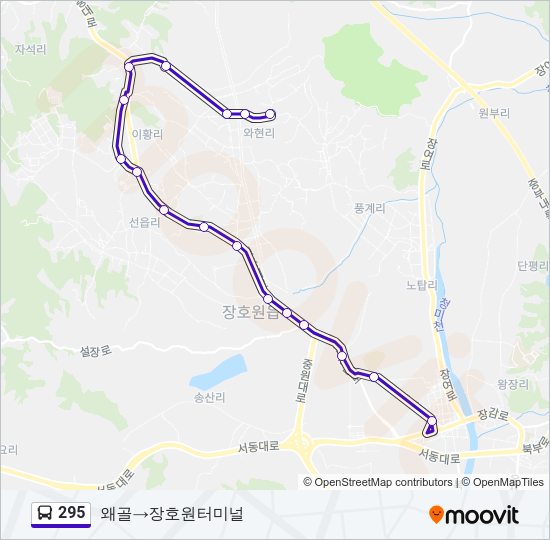 295 버스 노선 지도