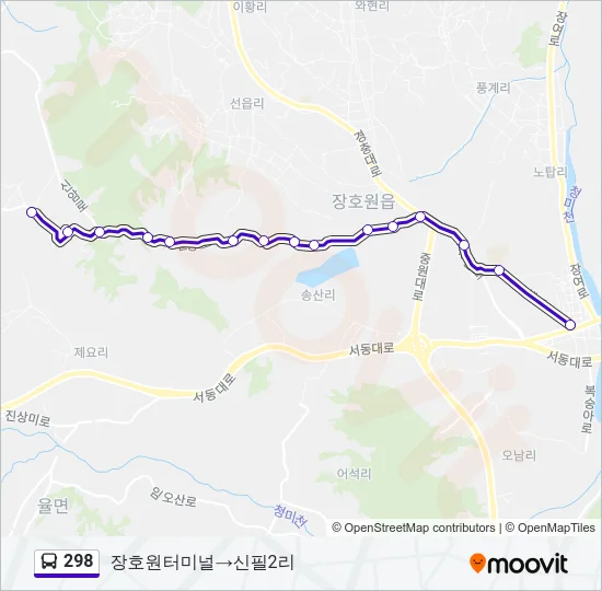 298 버스 노선 지도