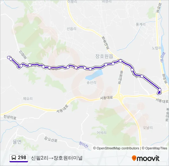 298 Bus Line Map