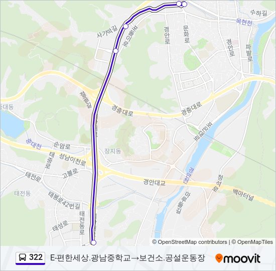 322 bus Line Map