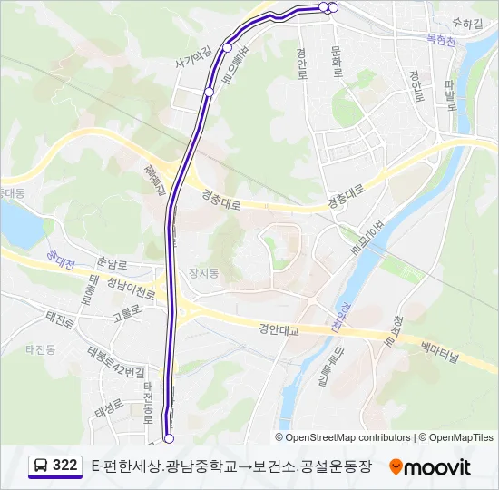 322 버스 노선 지도