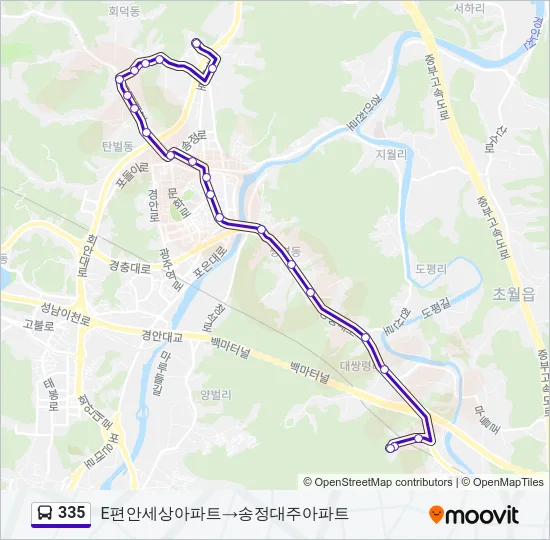 335 Bus Line Map