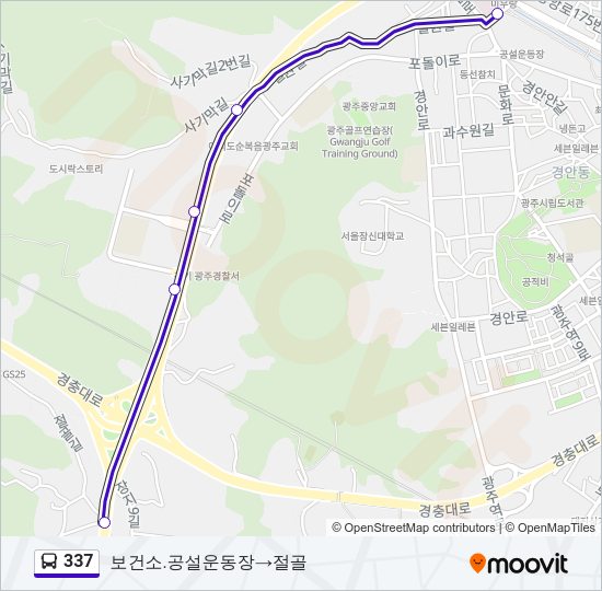 337 버스 노선 지도