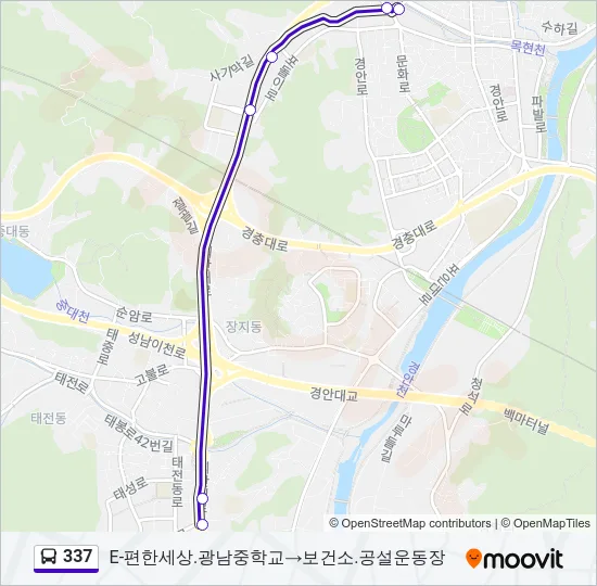 337 버스 노선 지도