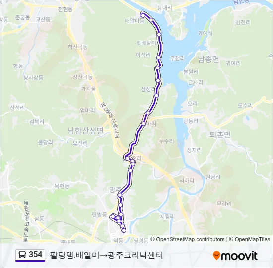 354 버스 노선 지도