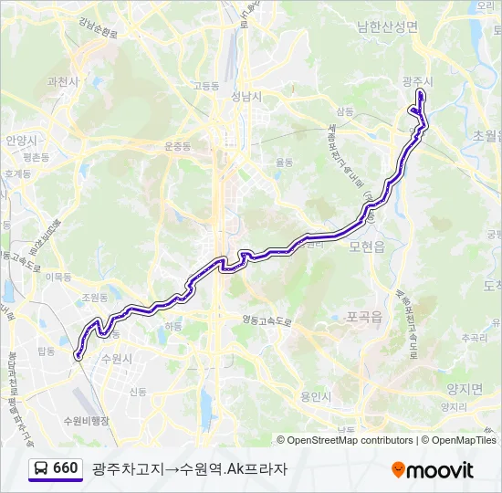 660 버스 노선 지도