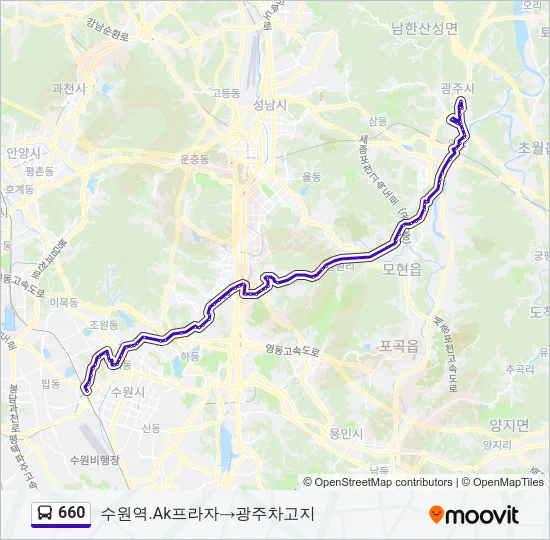 660 버스 노선 지도