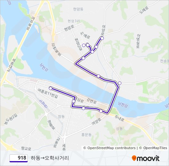918 bus Line Map