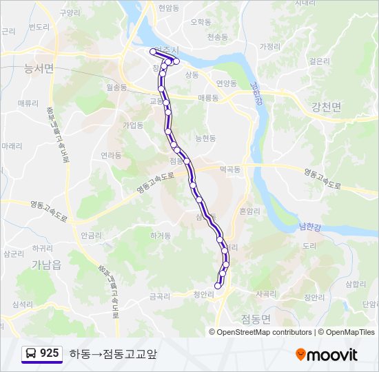 925 버스 노선 지도