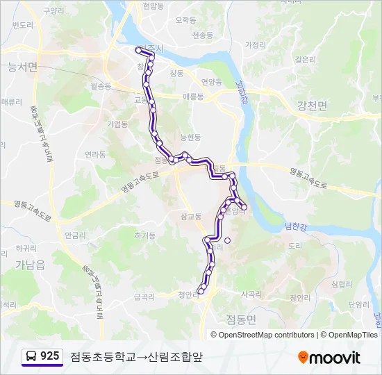 925 Bus Line Map