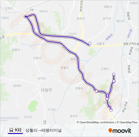 932 Bus Line Map