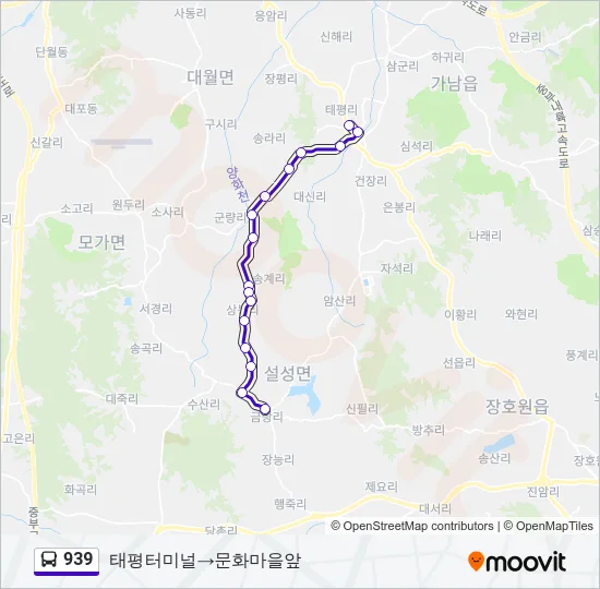 939 Bus Line Map