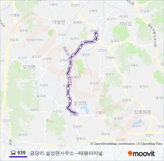 939 Bus Line Map