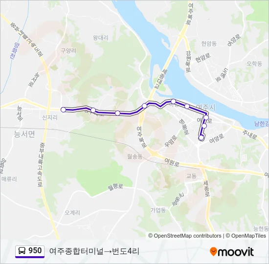 950 버스 노선 지도