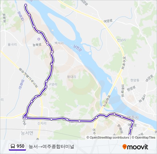 950 버스 노선 지도