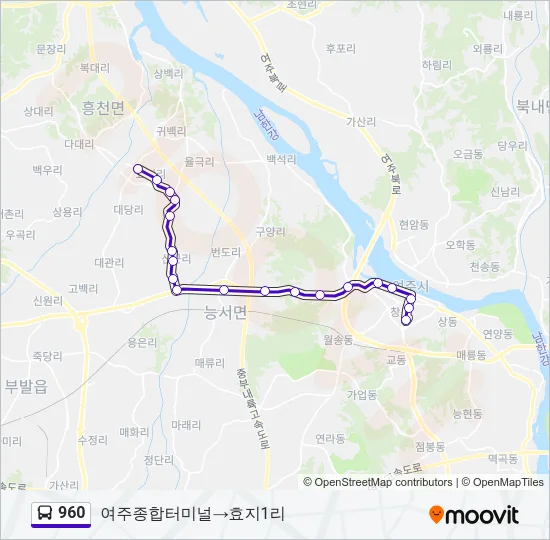 960 버스 노선 지도