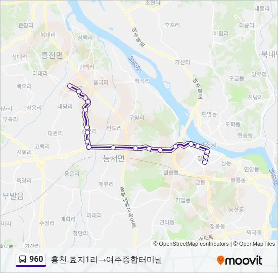 960 버스 노선 지도