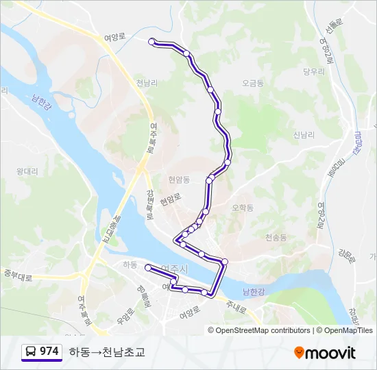 974 Bus Line Map