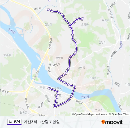 974 버스 노선 지도