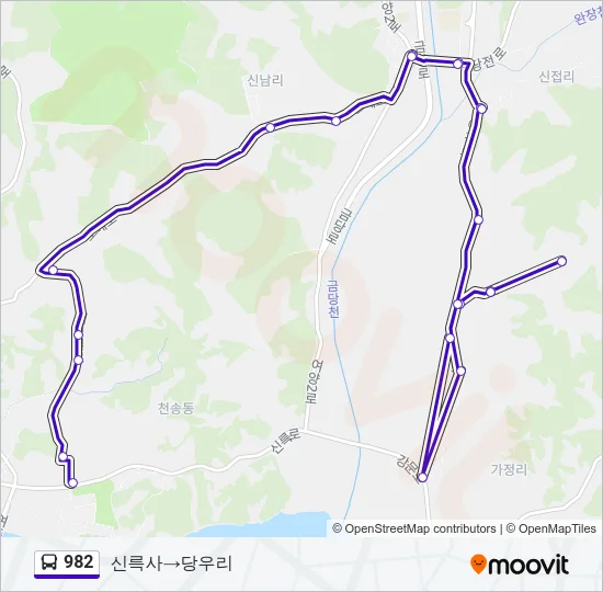 982 Bus Line Map