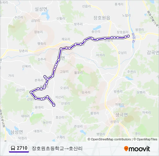 2710 버스 노선 지도