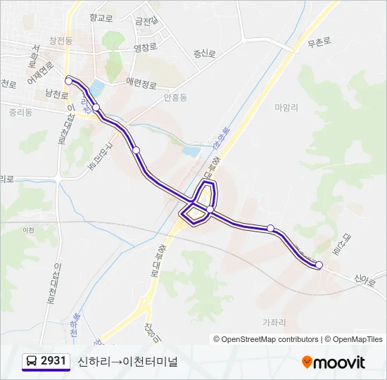 2931 버스 노선 지도