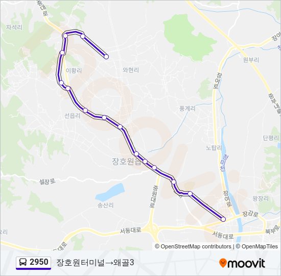 2950 버스 노선 지도