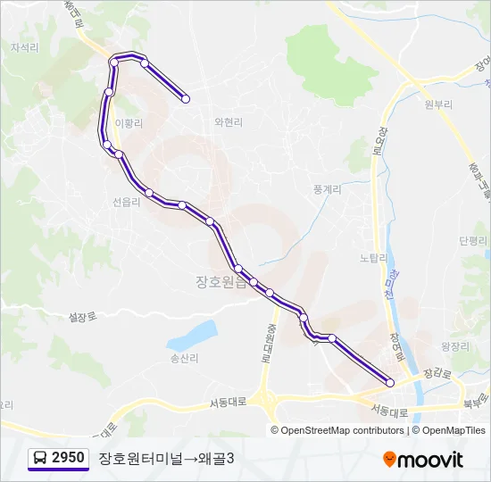 2950 버스 노선 지도