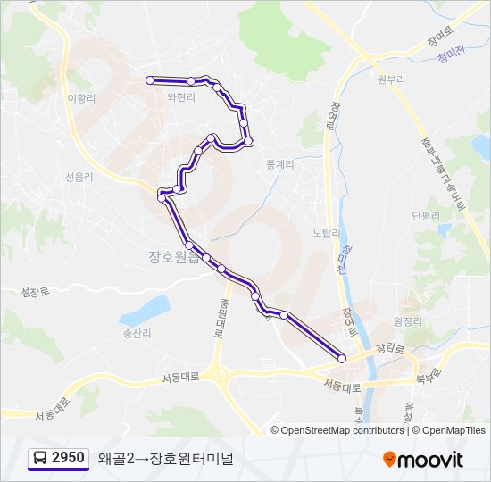 2950 버스 노선 지도
