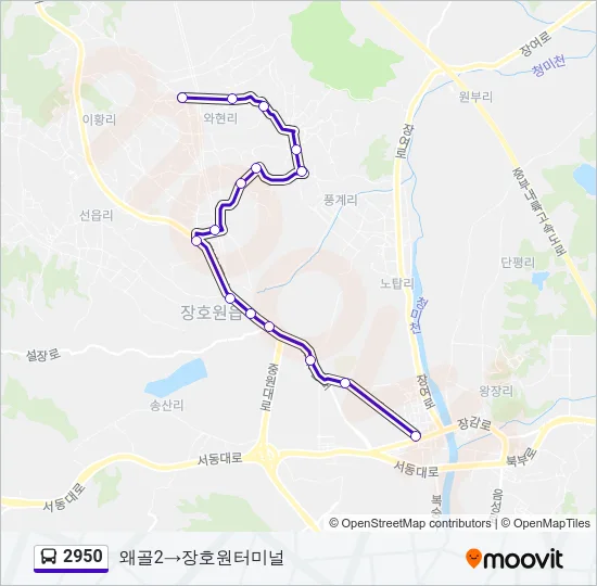 2950 버스 노선 지도
