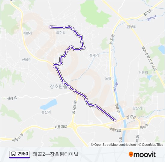 2950 bus Line Map