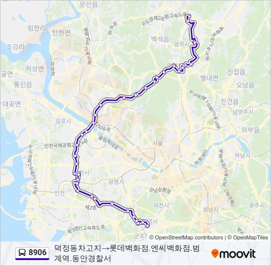 8906 버스 노선 지도
