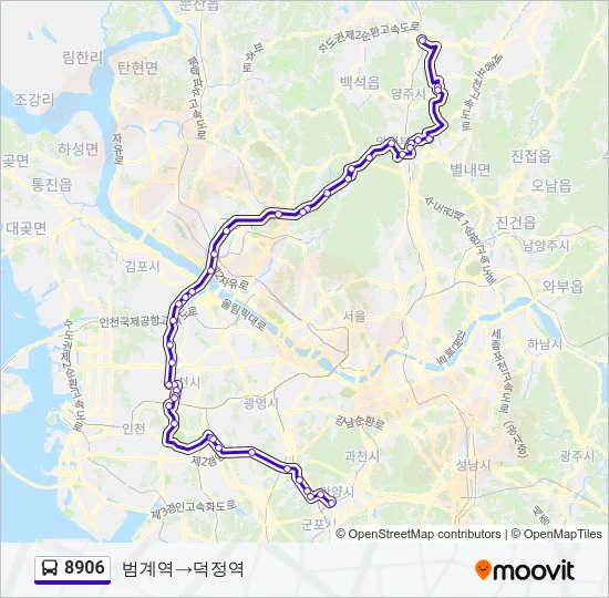 8906 버스 노선 지도