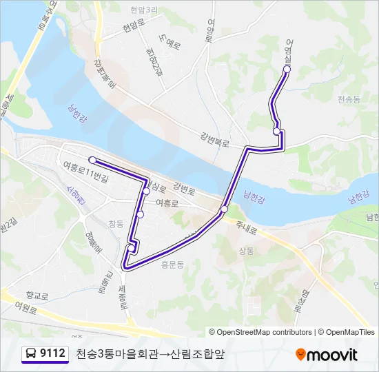 9112 Bus Line Map