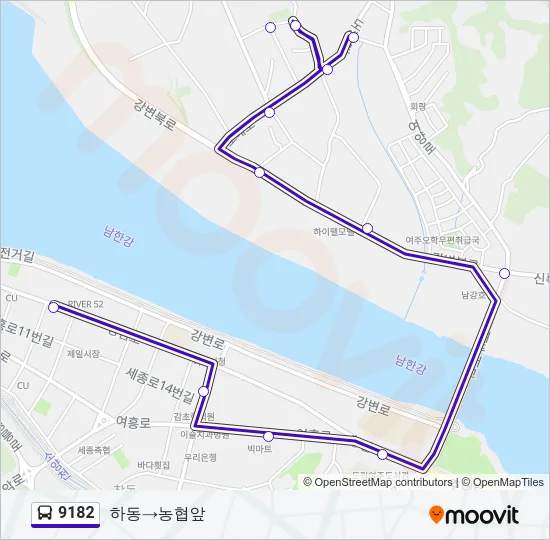 9182 Bus Line Map