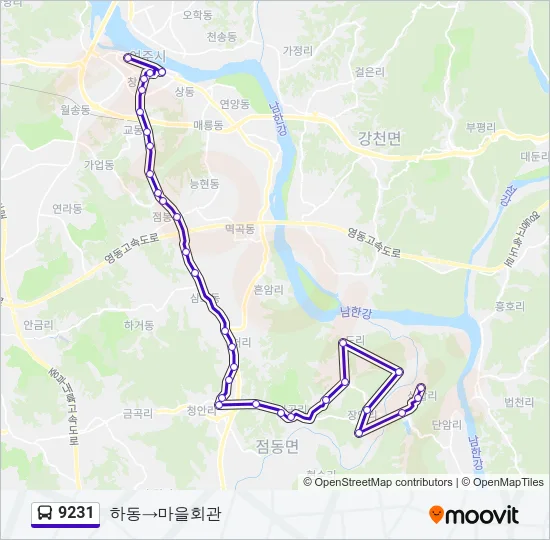9231 버스 노선 지도