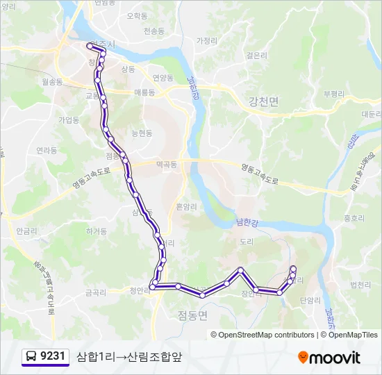 9231 Bus Line Map