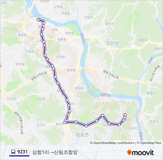 9231 bus Line Map