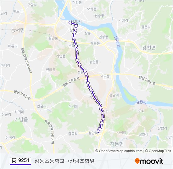 9251 bus Line Map